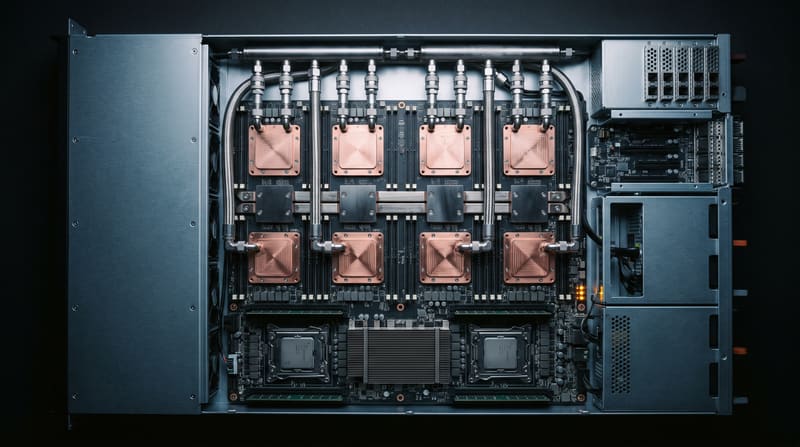 Liquid cooled cabinet interior
